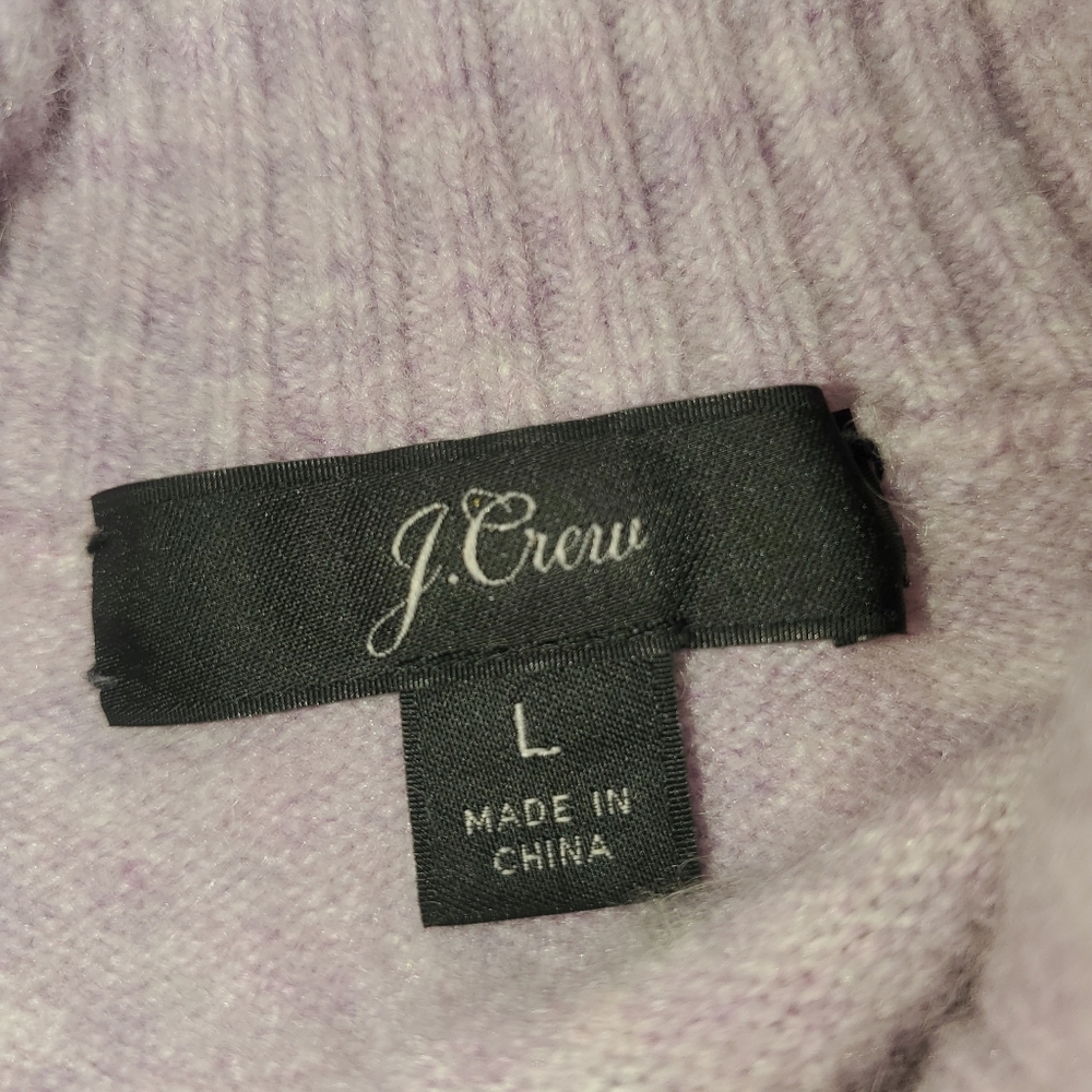 J.CREW Lavender Alpaca/ Wool Blend‎ High-Low Turtle Neck Sweater Women’s Large - Picture 11 of 14